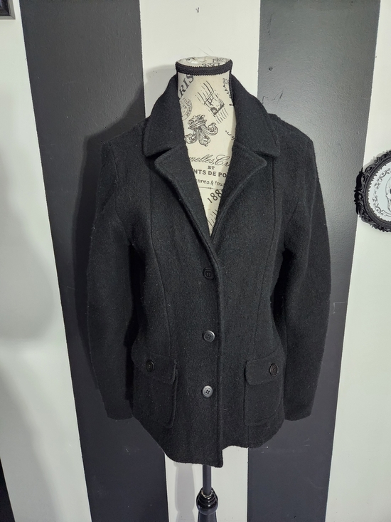 Obey Jackets & Blazers - Obey Black Pea Coat with Notched Collar